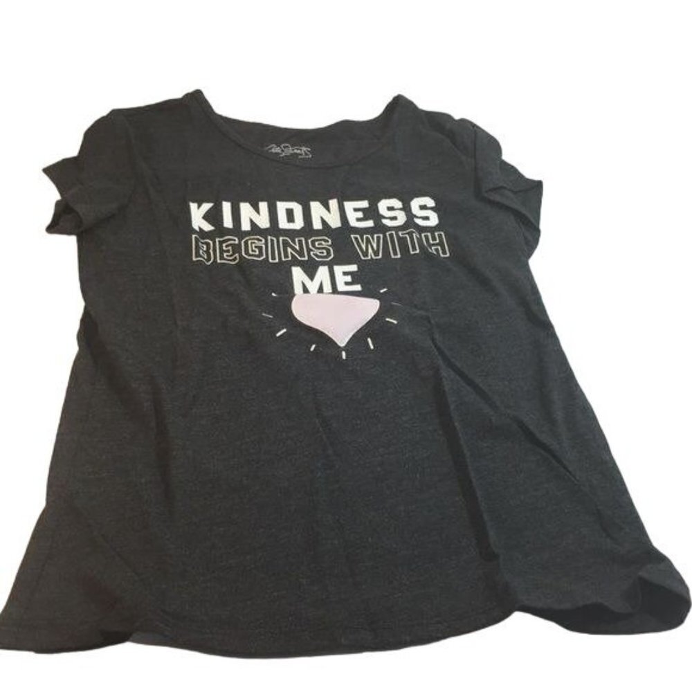 City Streets Girls Graphic T-Shirt Charcoal Gray Kindness Begins with Me 💗 SZ X